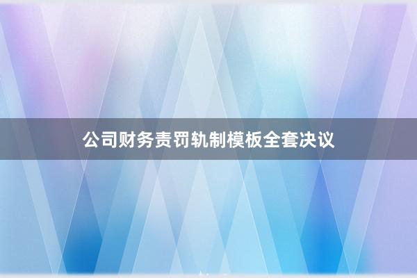 公司财务责罚轨制模板全套决议